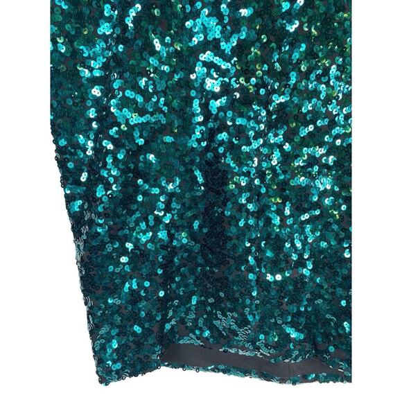 Torrid Skirt Size 1 1X Green Sequin on Black Glam Y2K Sparkle Mermaid Concert - Picture 3 of 9